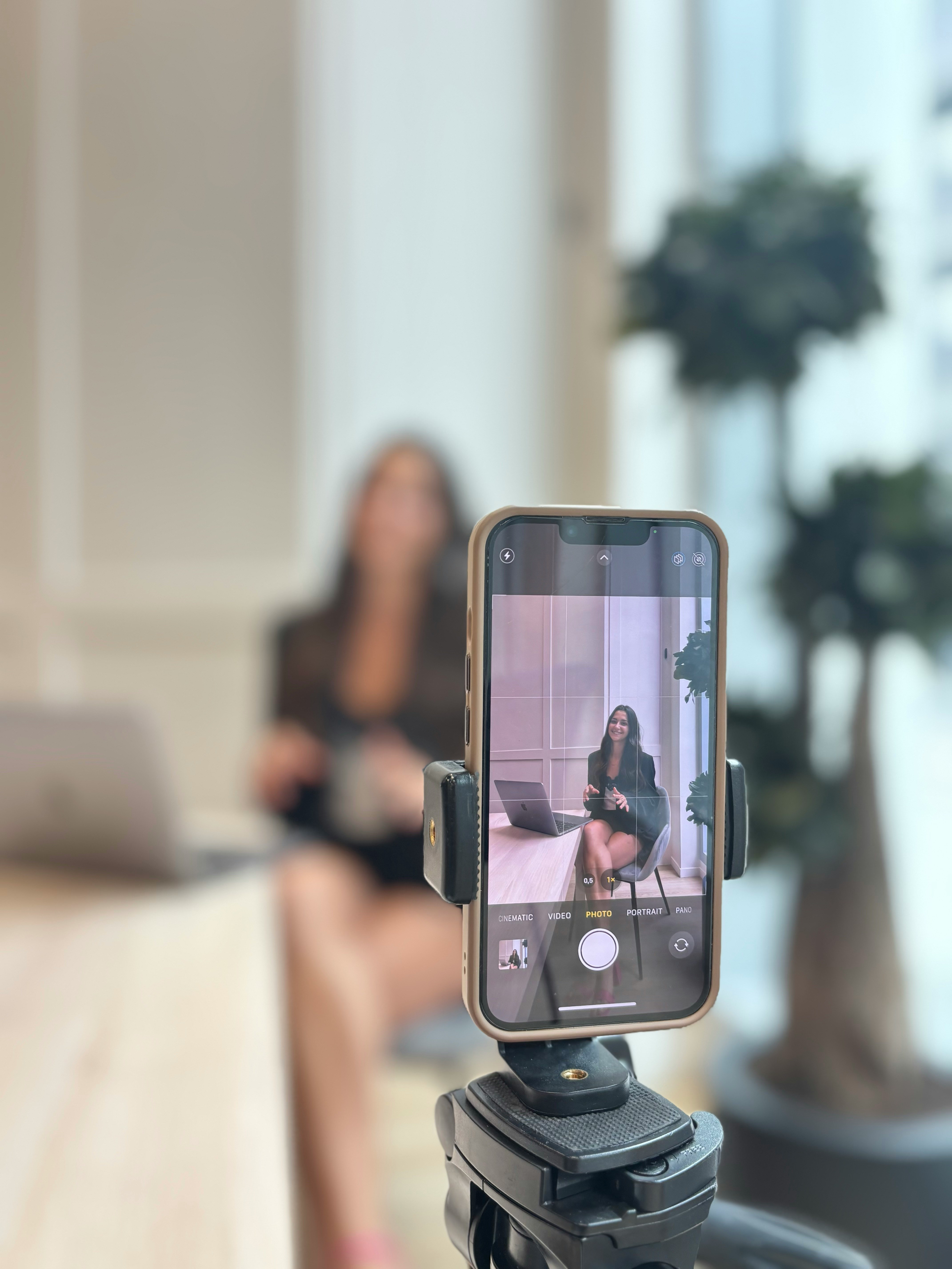 Creator recording authentic social video with a smartphone