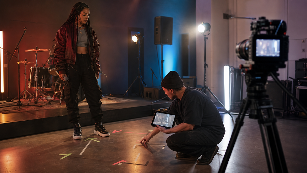 Performance capture rehearsal for AI music video storyboards and motion planning