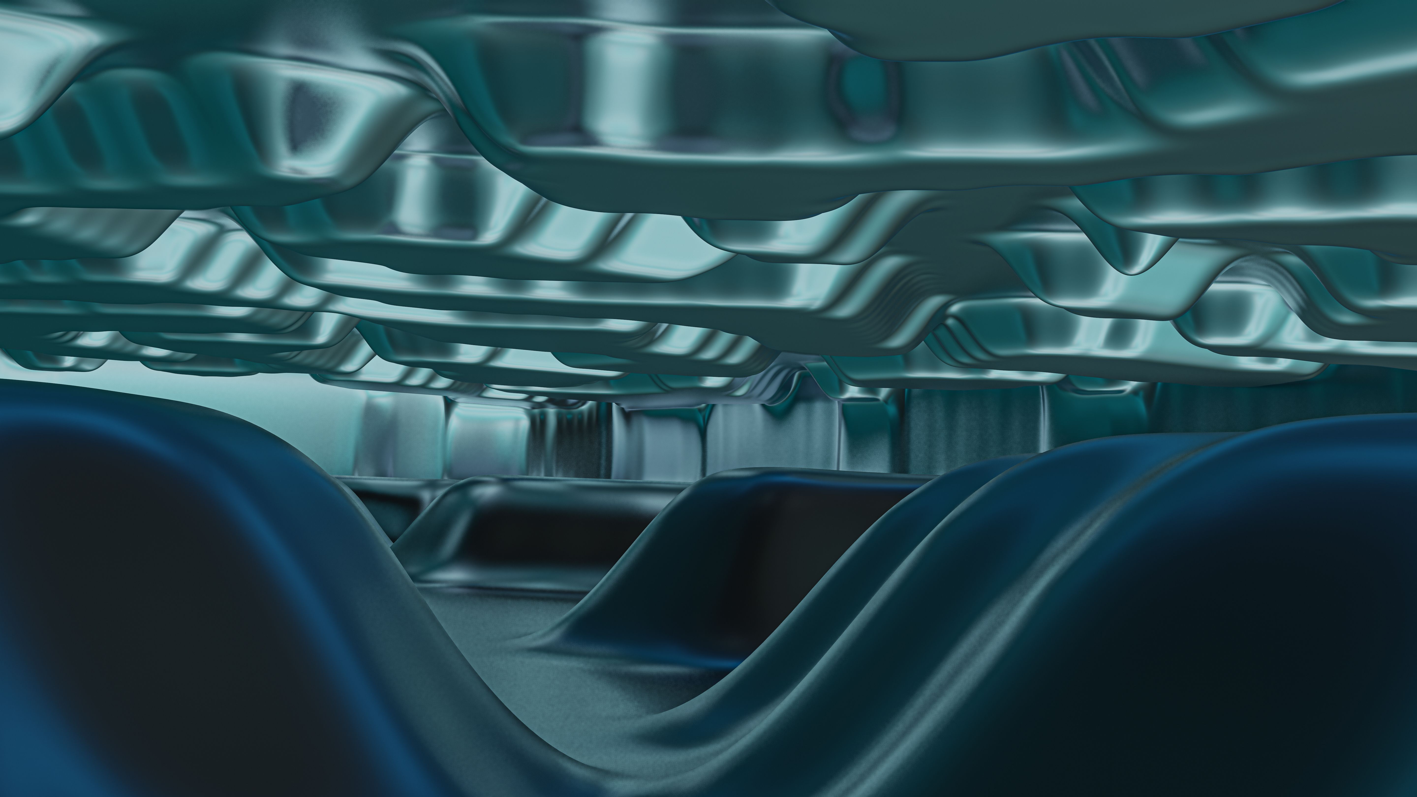 Abstract three-dimensional digital environment representing the creative scope of 3D advertising