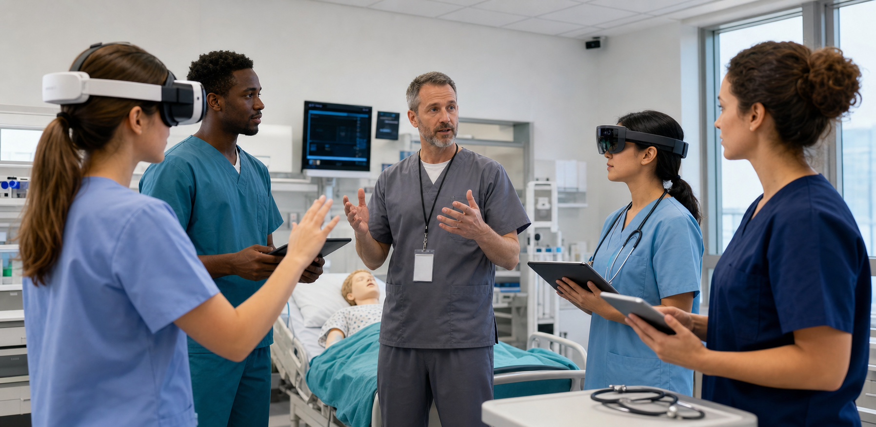 Clinicians participating in an XR clinical simulation pilot