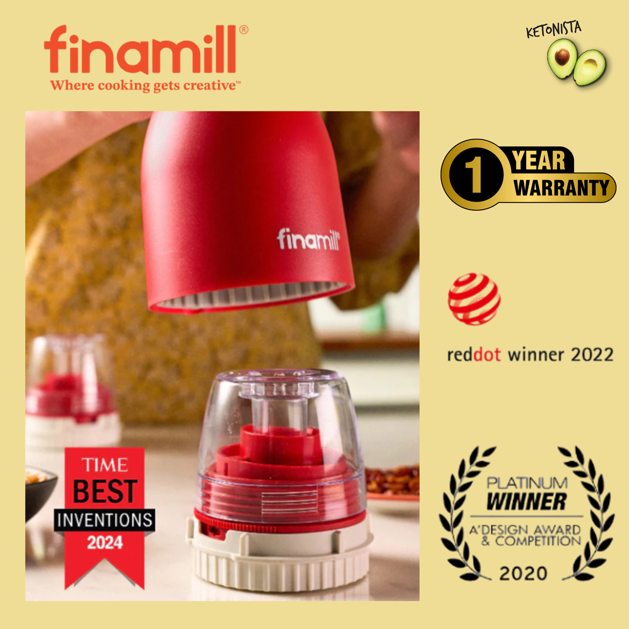 FinaMill เครื่องบดเครื่องเทศ เกลือ พริกไทย อัตโนมัติ