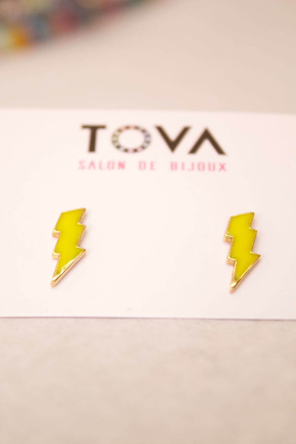 Tova Yellow Lightning Bolt Earrings