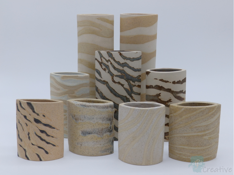 L-R: FRONT-Sand Diag.Wave,Sand Horiz.Erosion,Beige Diag.Wave MIDDLE-Beige Horiz.Wave,GreyRoughWave BACK-Sand/Ochre Horiz.Wave