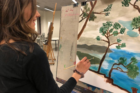 Landscape from a self made black and white photo, acrylic (5).jpg