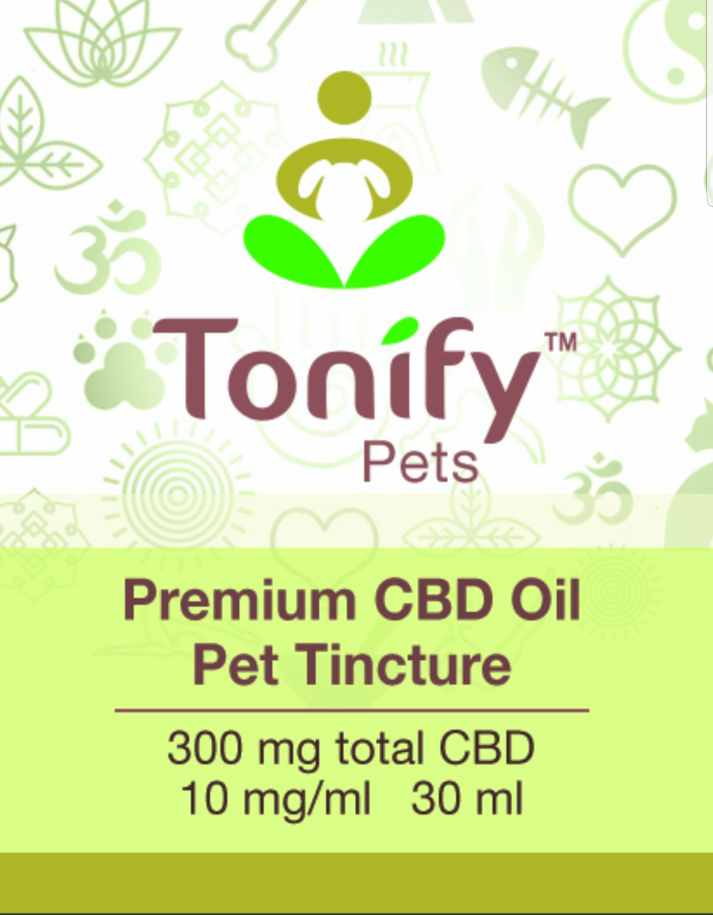 Tonify Pets - Premium CBD Oil Pet Tincture - 300mg total CBD - 30ml