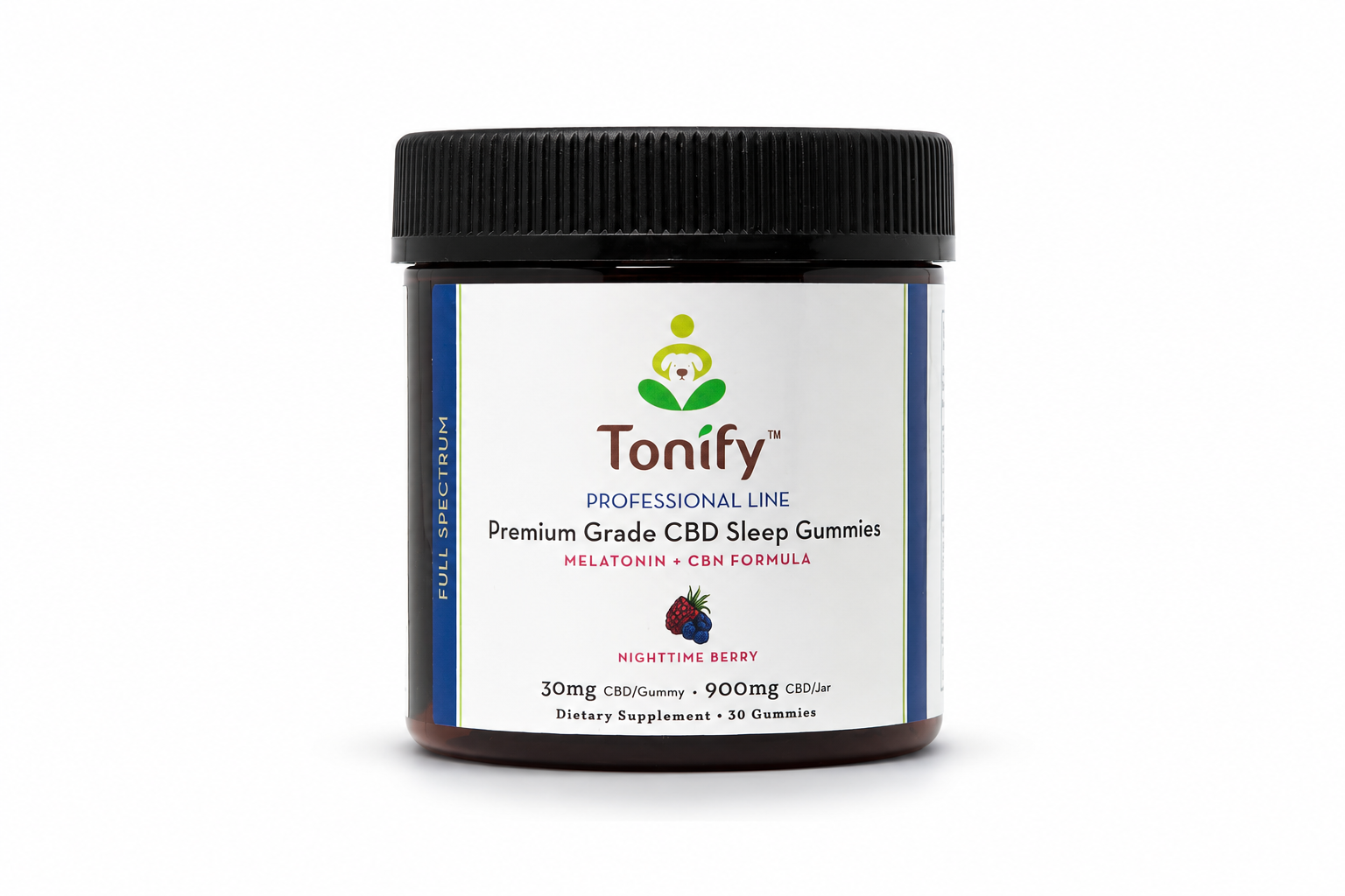 Tonify Premium Grade CBD Sleep Gummies - Nighttime Berry Flavor - 900 mg Total