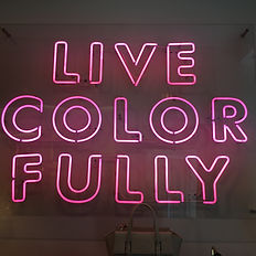 "Explore the vibrant essence of interior design with a striking neon sign that reads 'LIVE COLORFULLY.' This eye-catching artwork emphasizes the importance of color in creating dynamic and engaging living spaces. Perfect for interior design enthusiasts and professionals, this visual serves as a bold reminder to embrace color in home decor, encouraging clients to make fearless choices in their own color consultations. Use this inspiring piece to spark creativity and motivate transformations in your space through the power of color."
