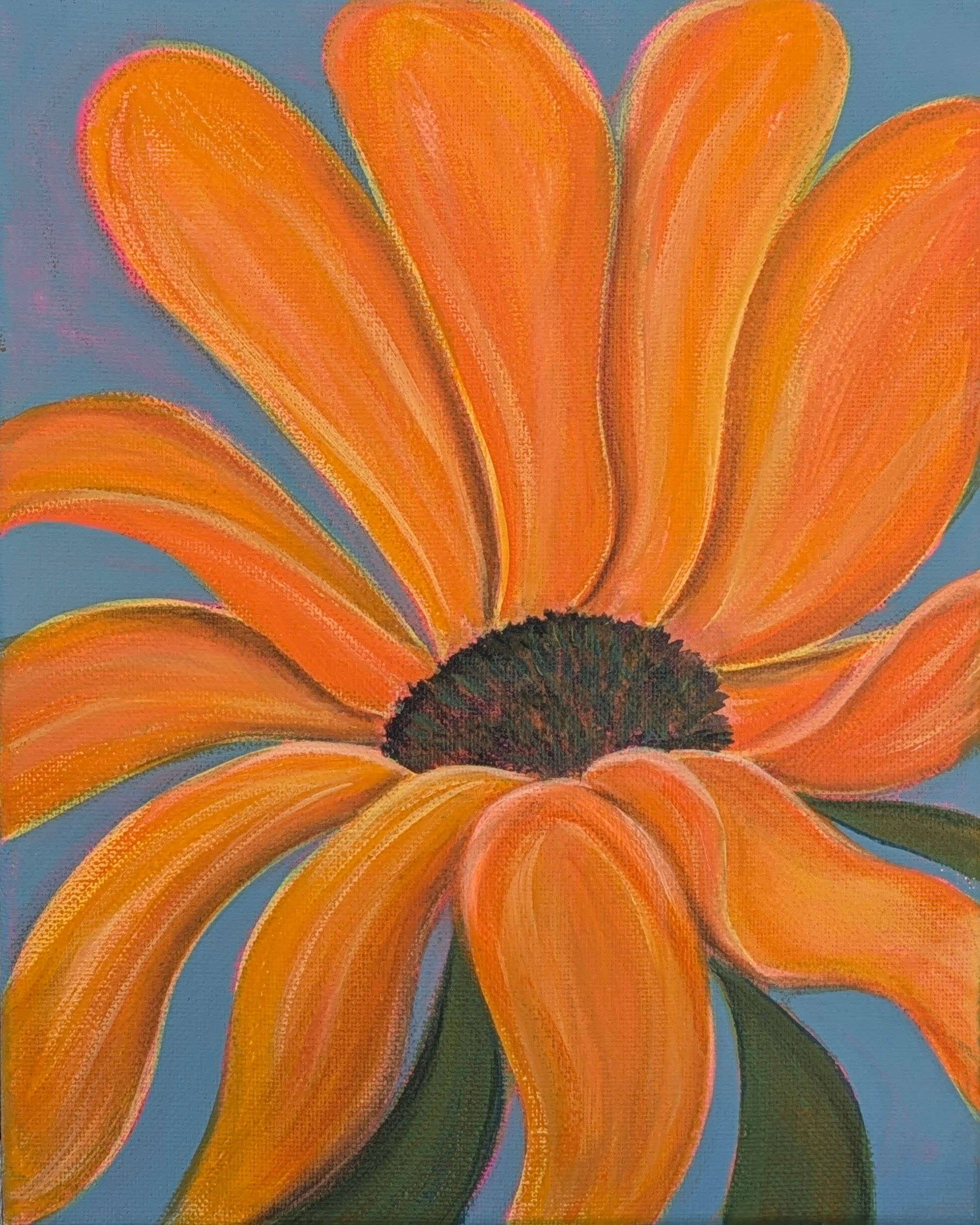 Study of Moody Flower Orange
