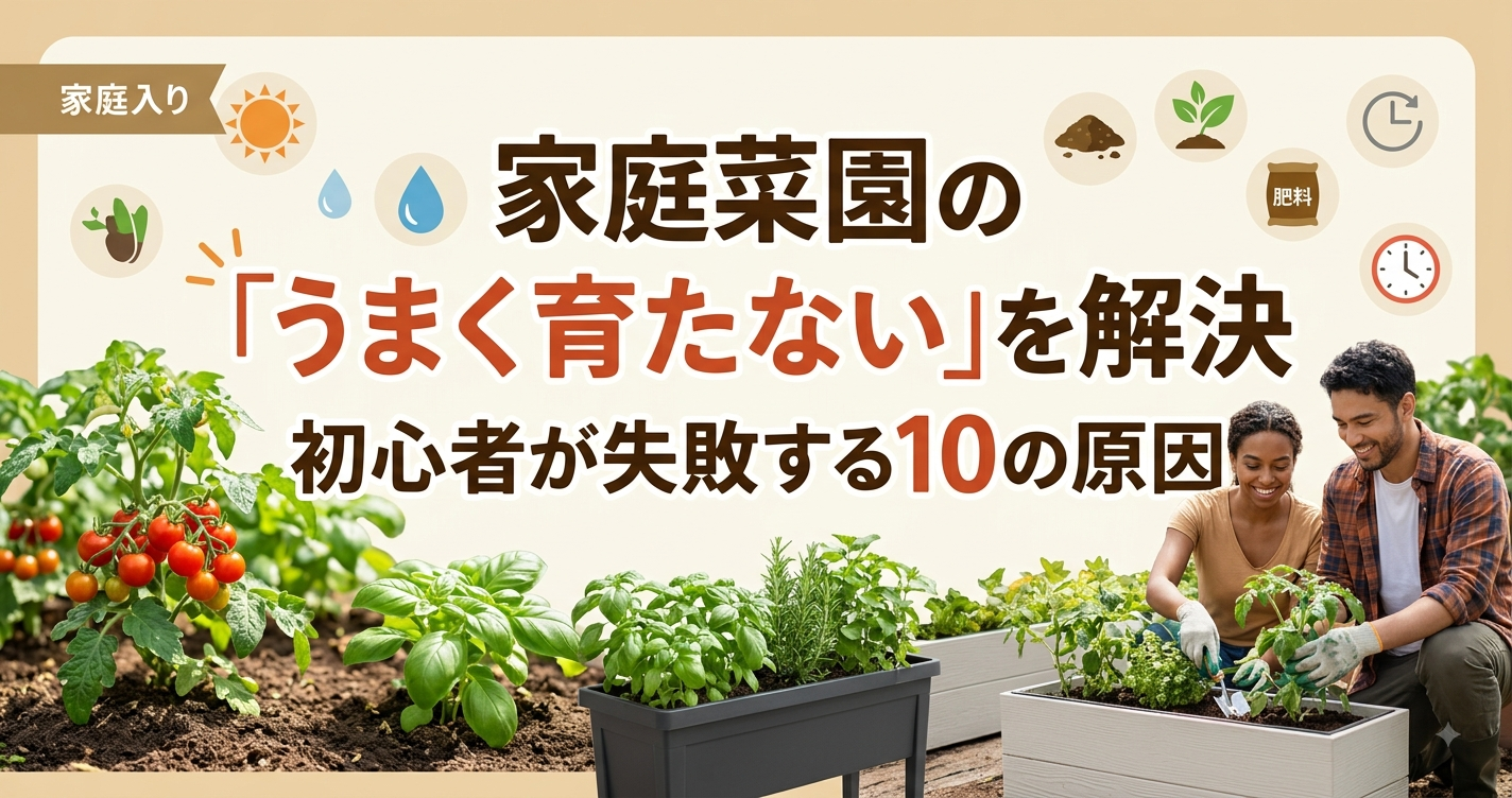 家庭菜園の「うまく育たない」を解決|初心者が失敗する10の原因
