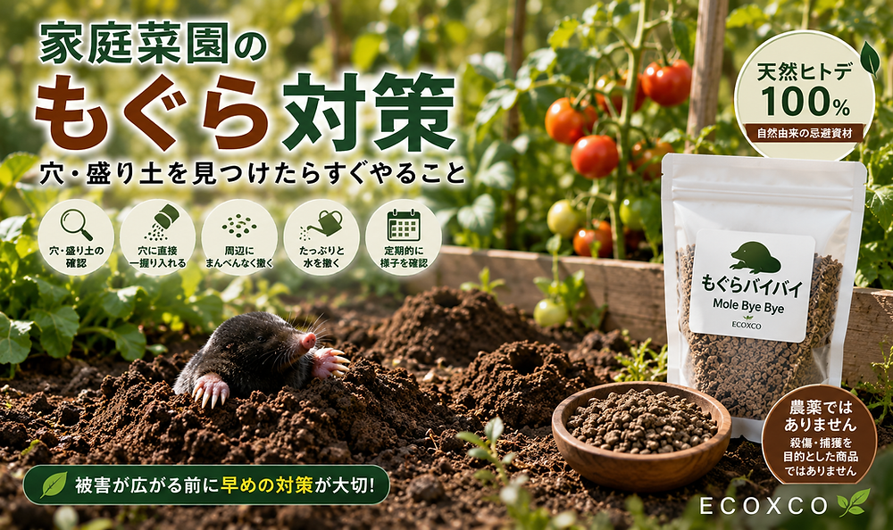 家庭菜園のもぐら対策完全ガイド|穴・盛り土を見つけたらすぐやること