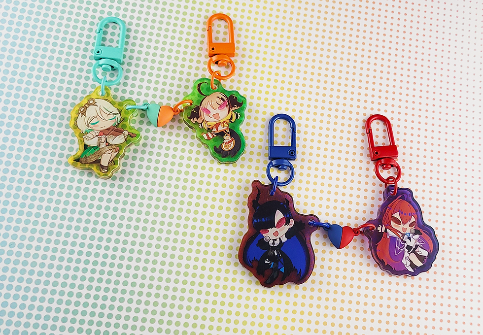 Thumbnail: Hololive Magnetic Pair Acrylic Charms: Gigi Murin + Cecilia Immergreen and Elizabeth Rose Bloodflame + Nerissa Ravencroft