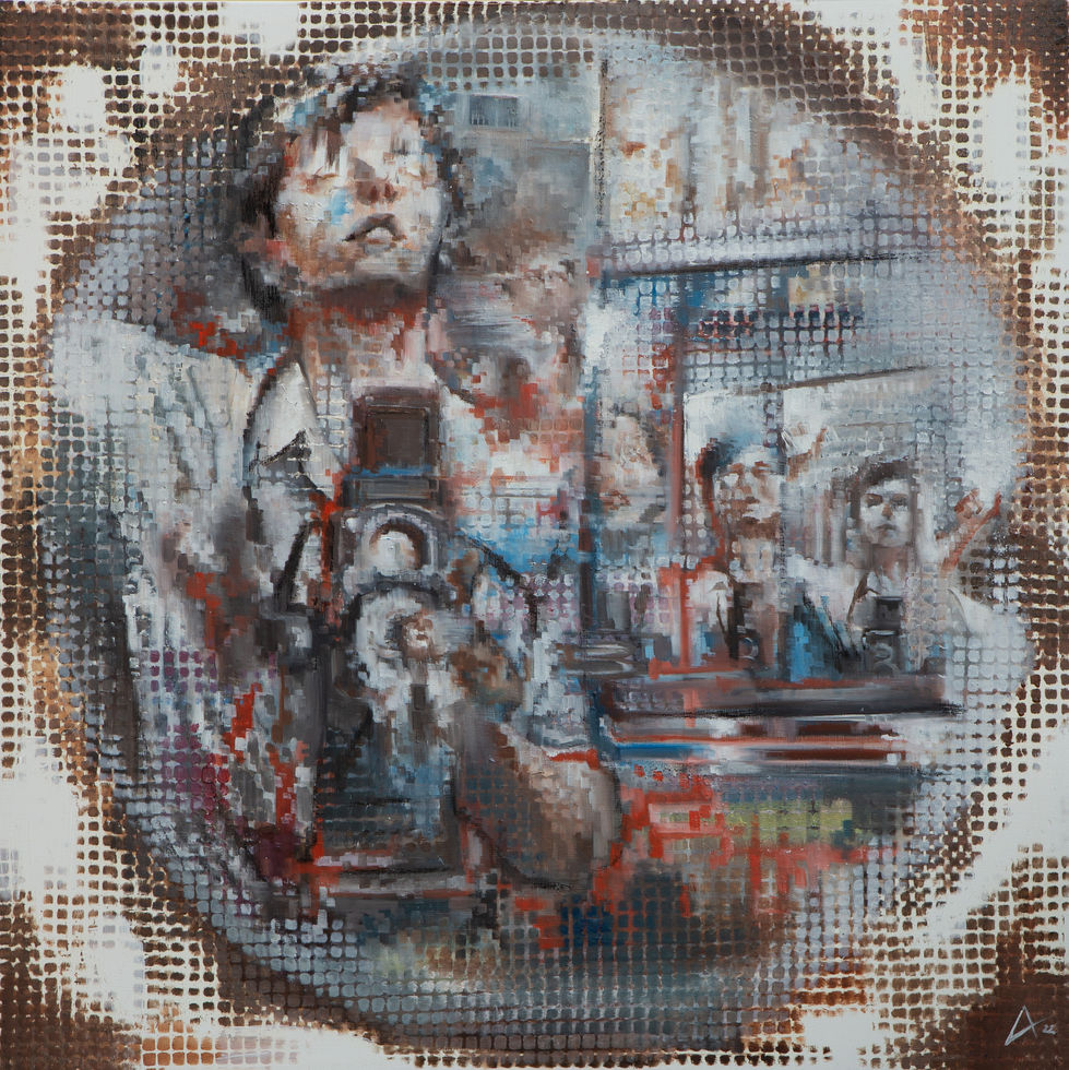 Il mondo di Vivian - tecnica mista su tela - 80 x 80 cm - anno 2021