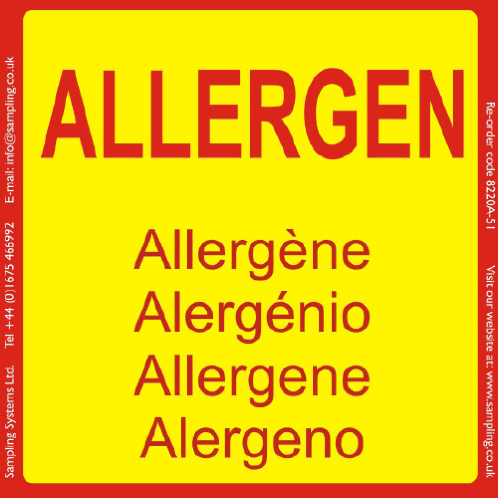 "Allergen"-Qualitätskontrolletiketten