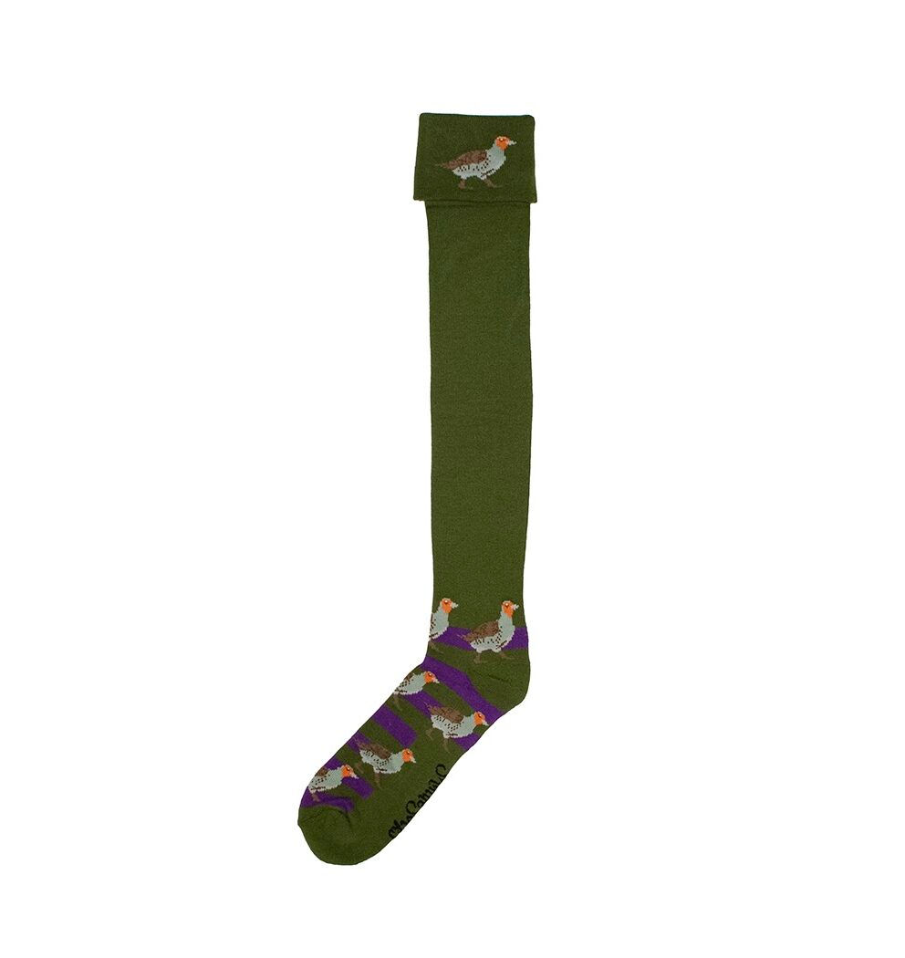 ShuttleSocks Green & Purple Partridge Shooting Socks