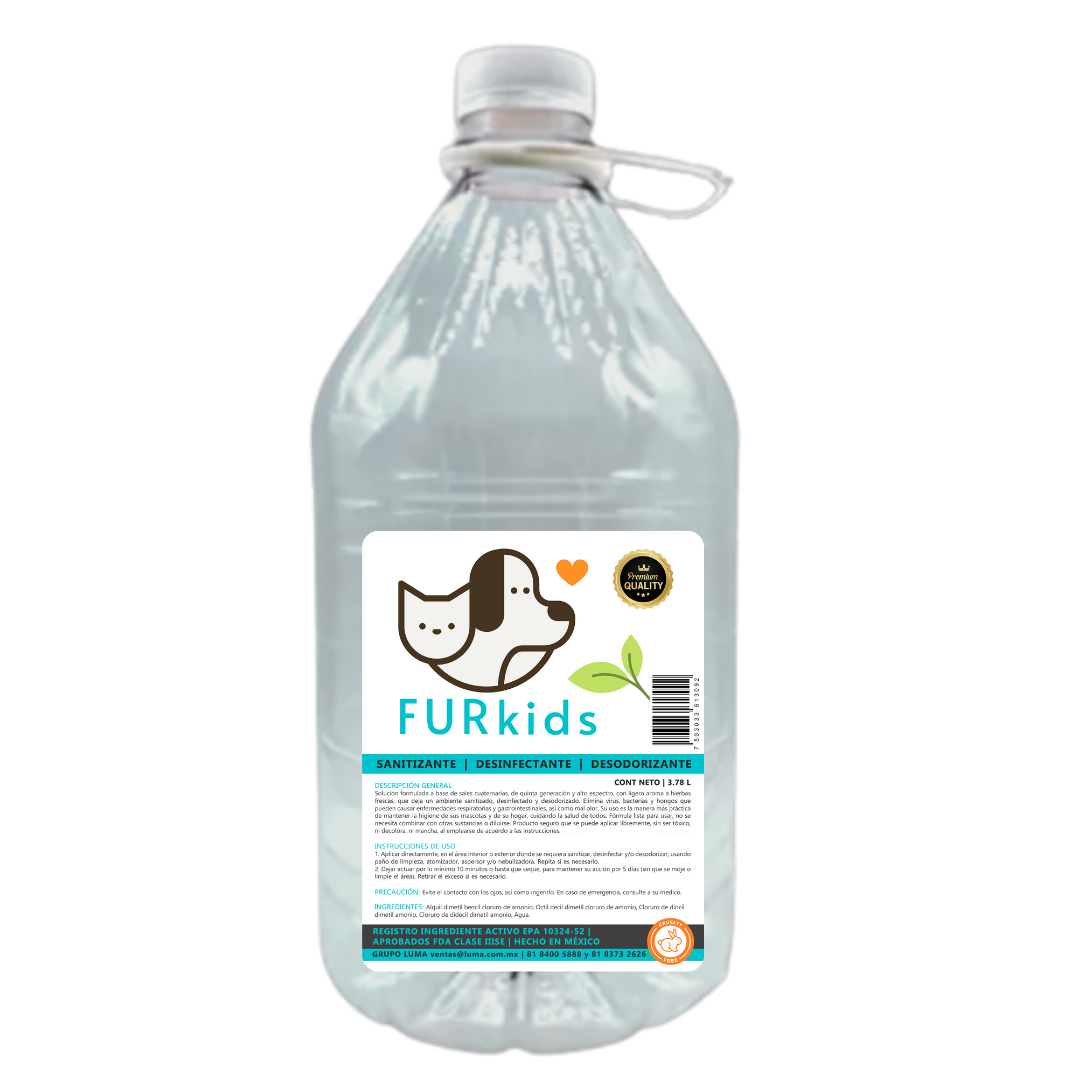 FURkids 1 GALÓN SANITIZANTE - DESINFECTANTE - DESODORIZANTE