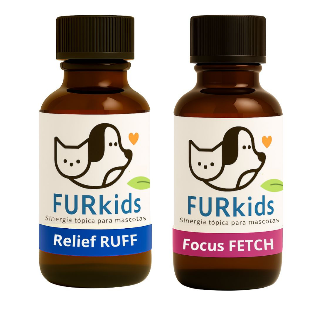 TWO PACK ACEITE ESENCIAL NATURAL PARA MASCOTAS Relief Ruff + Focus Fetch