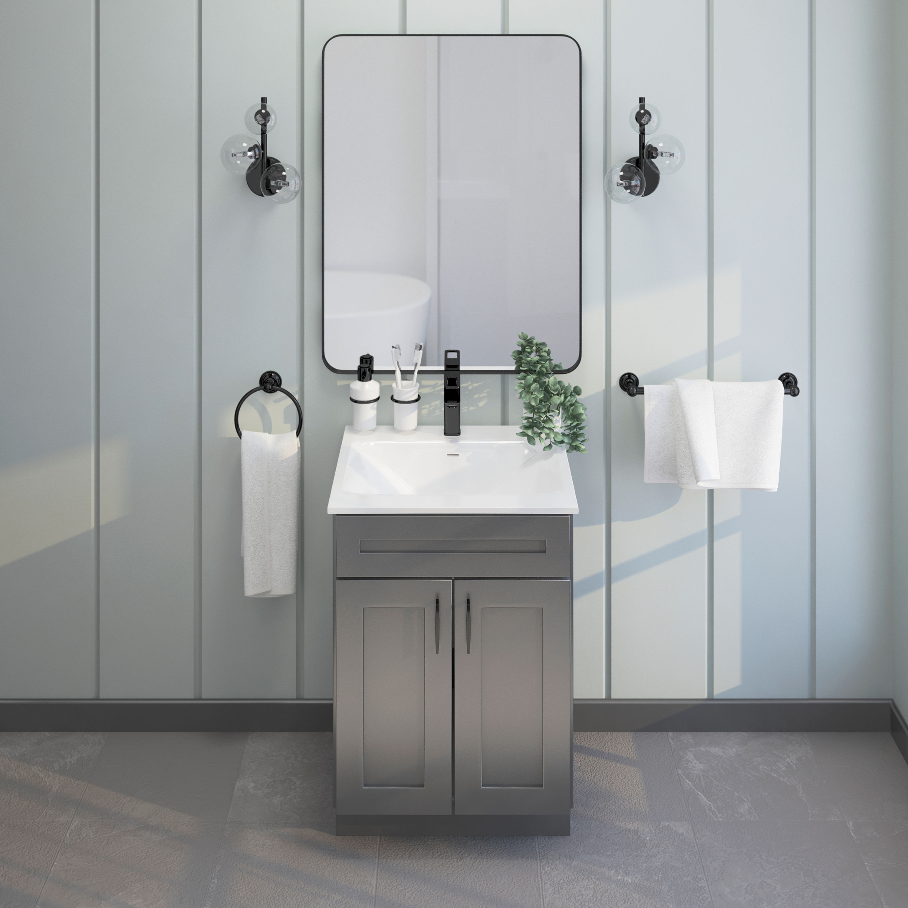 grey bathroom vanity