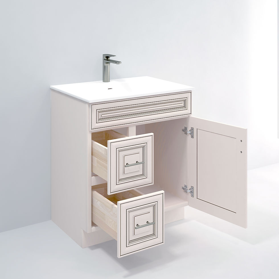 Thumbnail: antique white vanity bathroom
