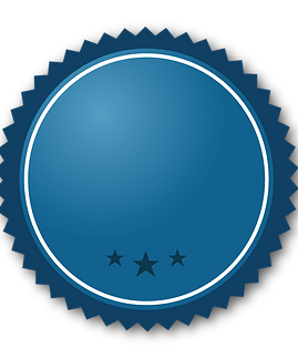 Blue ribbon with stars