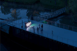 Vue aérienne de nuit