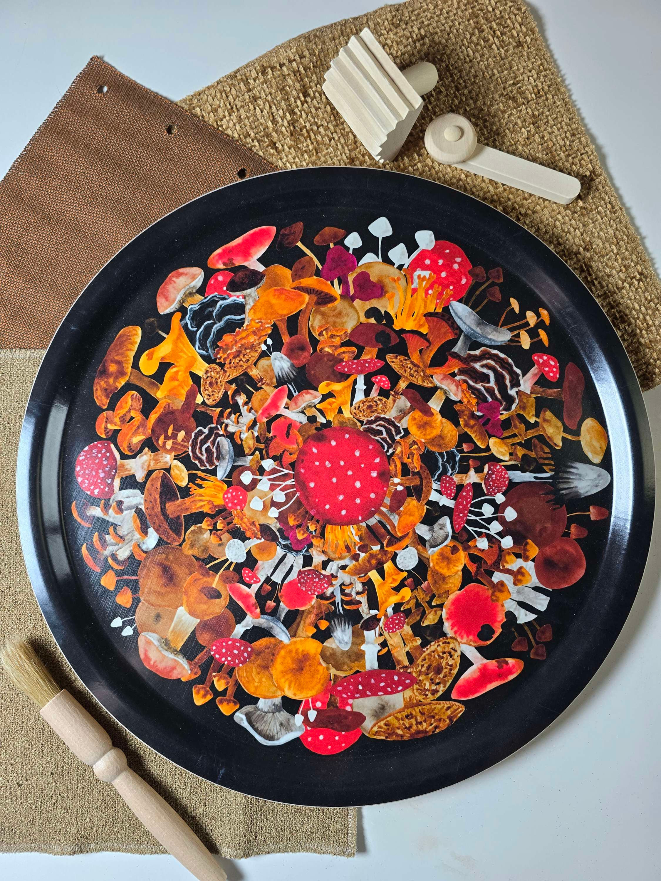 Fungi Print Round Tray
