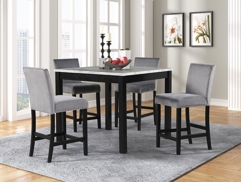 Miniatura: Dior - Grey Pub Table + 4 Chair Set