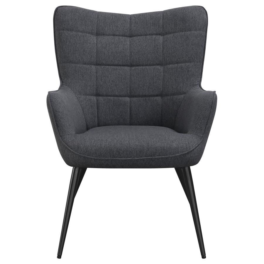 Miniatura: Isla Upholstered Flared Arms Accent Chair With Grid Tufted