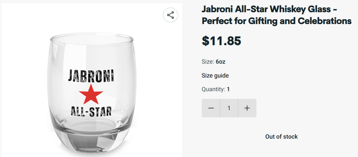Jabroni All-Star Whiskey Glass