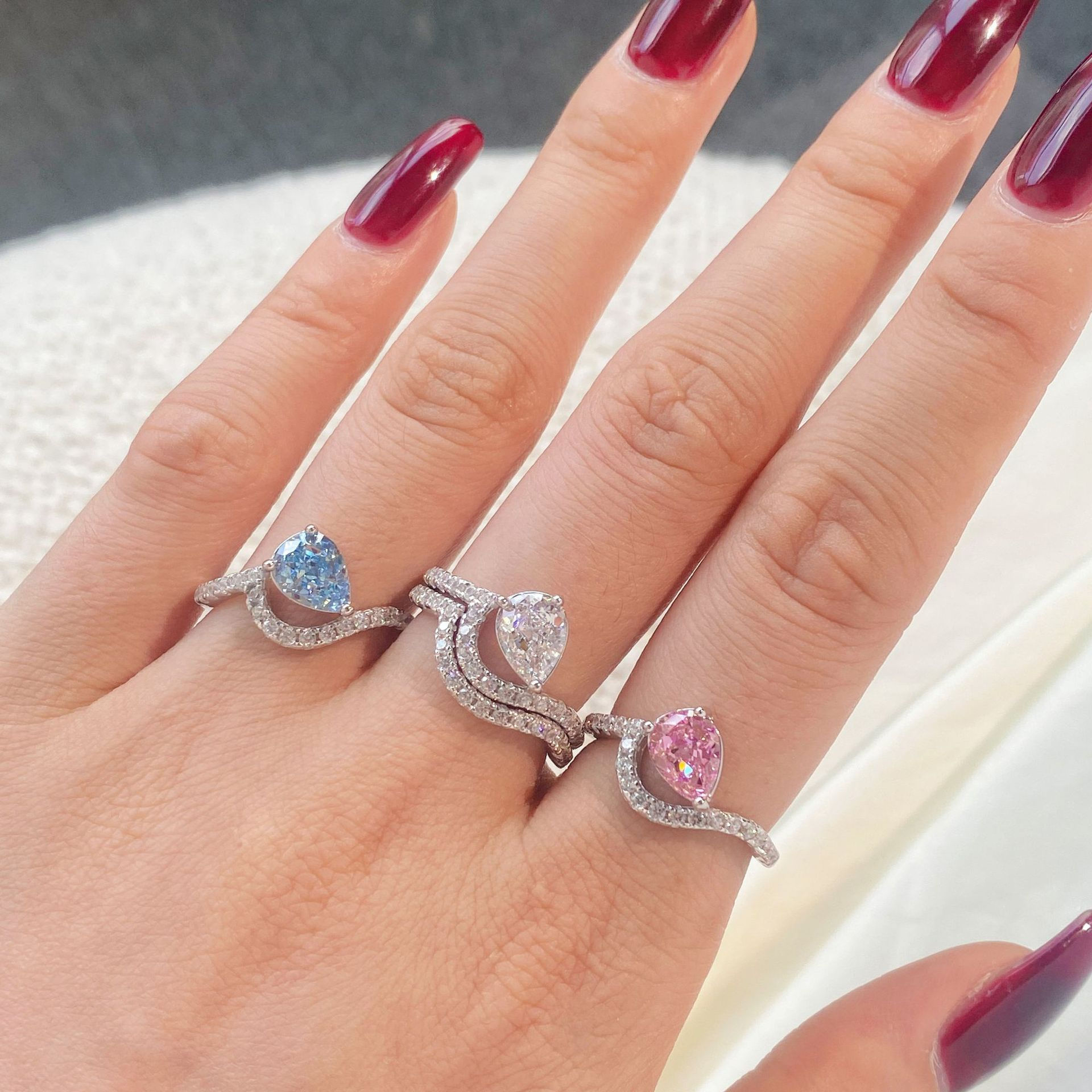 S925 Sterling Silver High Carbon Zircon Ring