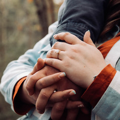 Engagement photos in the woods