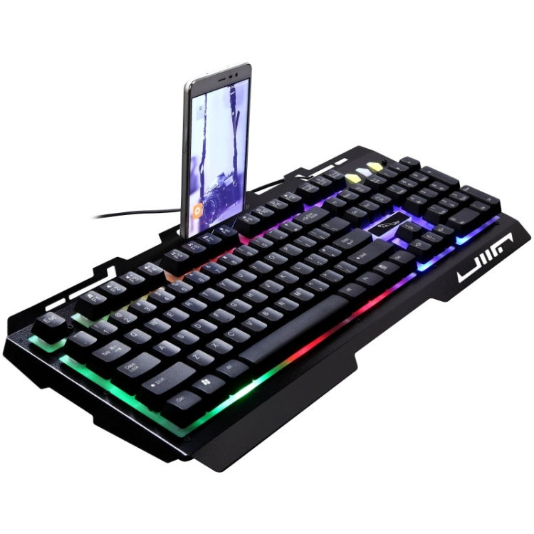 Thumbnail: Suspension Gaming Keyboard With Phone Holder