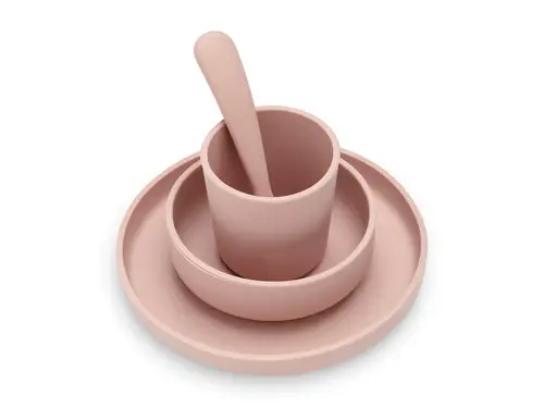 Set de table bébé Silicone - Rose - 4 Unités Jollein