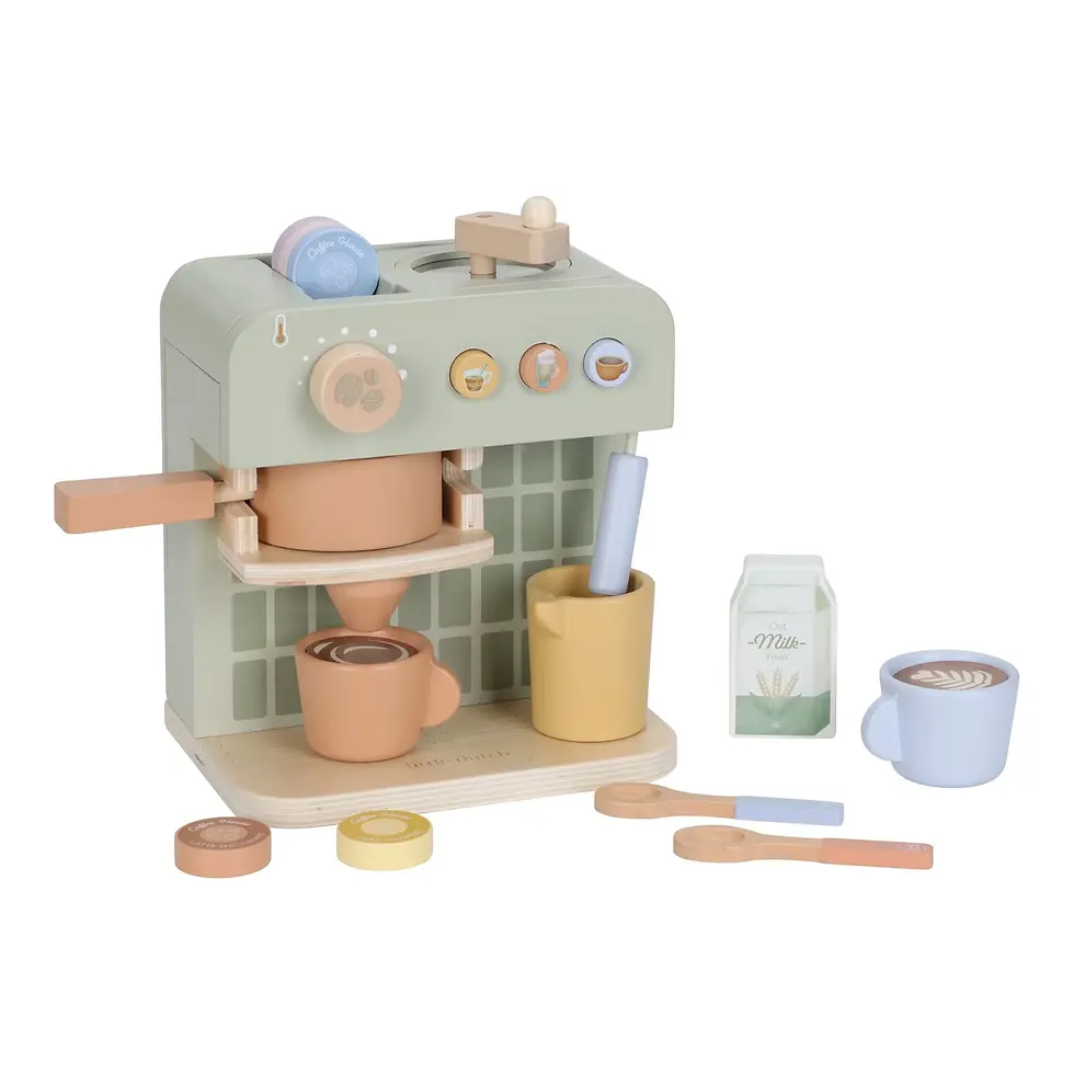 Miniature : Machine à café en bois - Vert - Essentials - LITTLE DUTCH