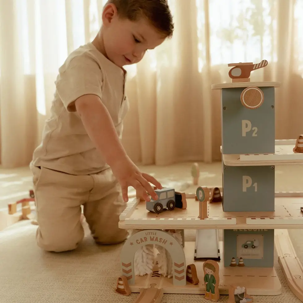 Miniature : Garage en bois - Bleu LITTLE DUTCH