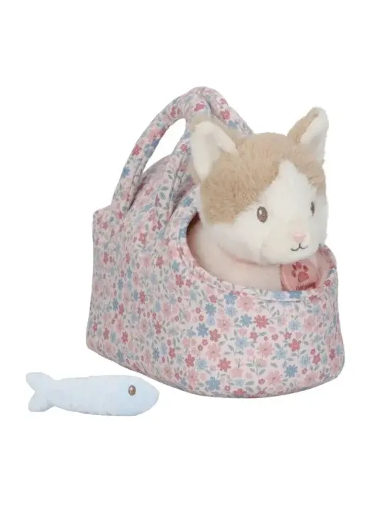Peluche chat avec sac de transport - Marley - LITTLE DUTCH