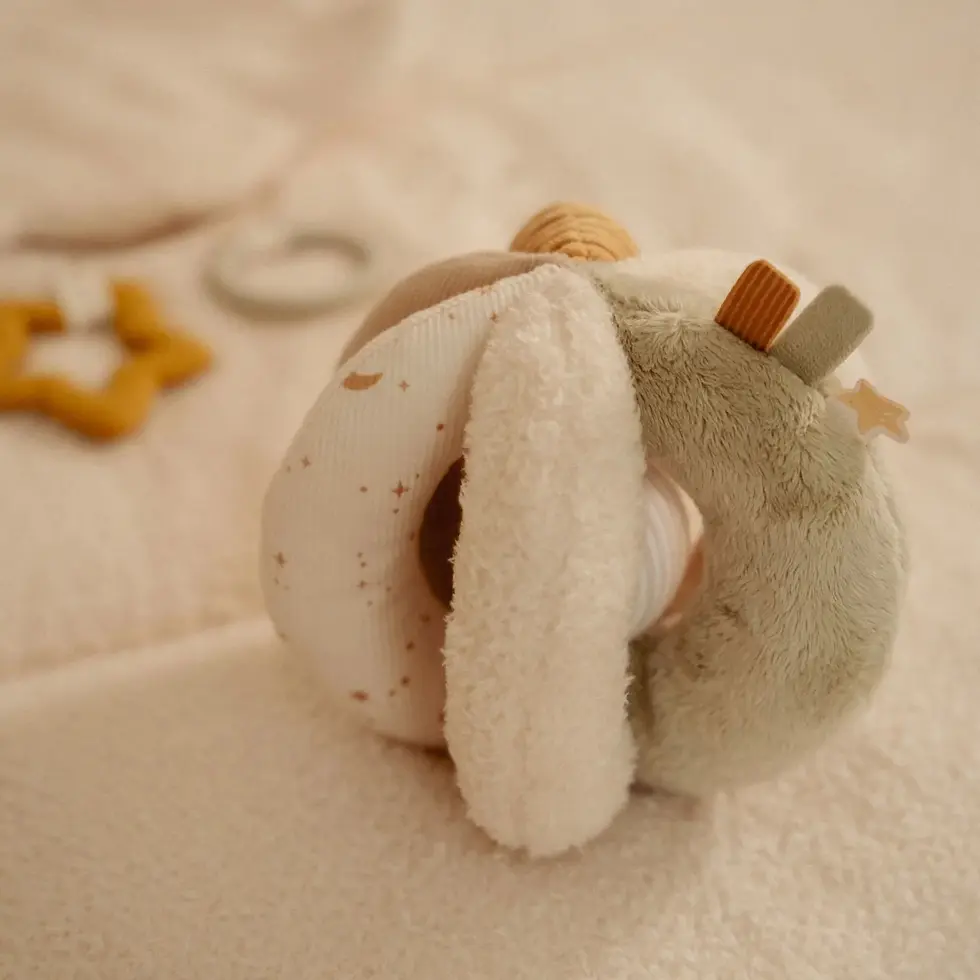 Miniature : Balle de préhension - Blanc - Newborn Naturals - LITTLE DUTCH