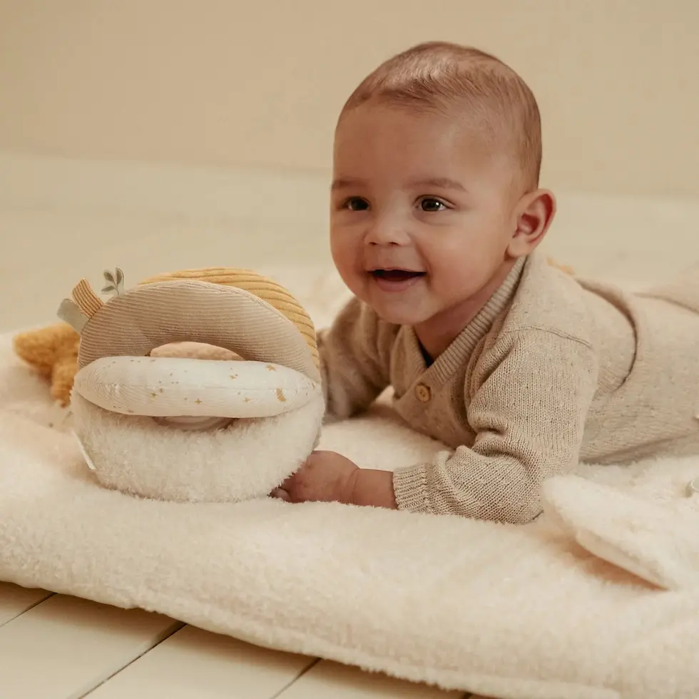 Miniature : Balle de préhension - Blanc - Newborn Naturals - LITTLE DUTCH