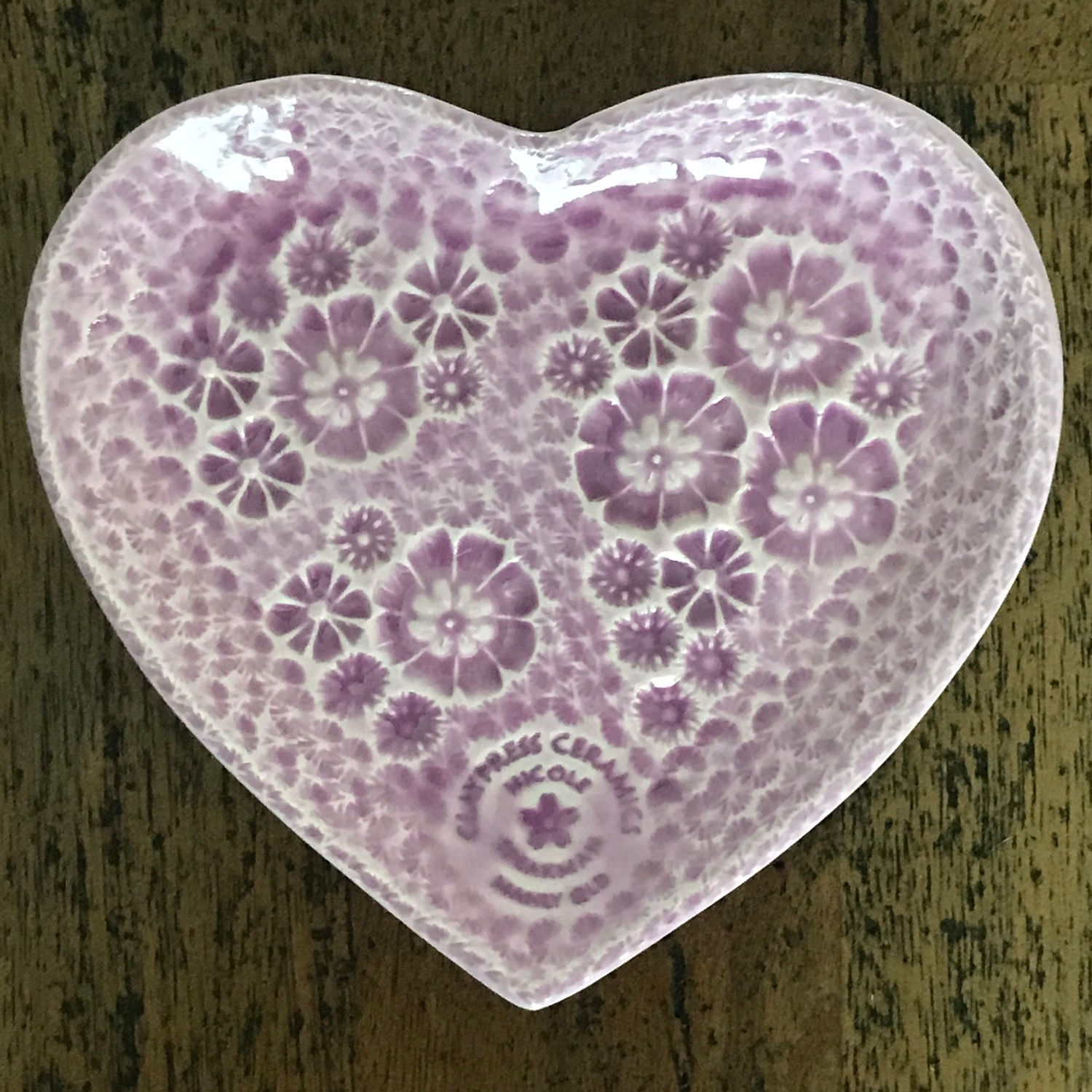 Small Lilac Floral Heart-Shaped Dish