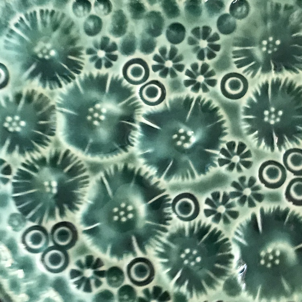 Thumbnail: Small Green Floral Heart-Shaped Dish