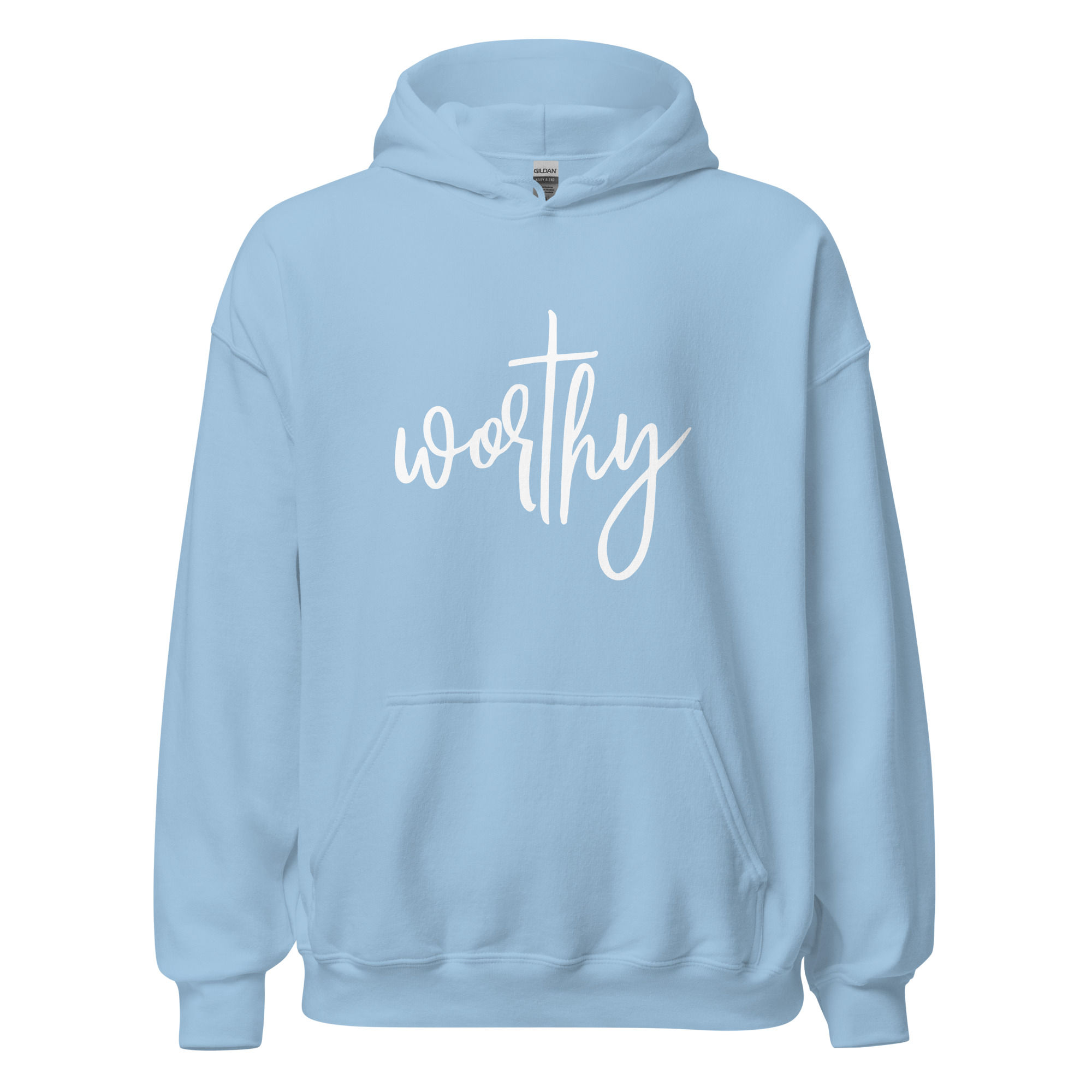 Worthy | Woman's Hoodie | Baby Blue