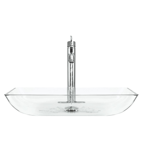 Clear Glass Rectangular Vessel Sink Progressive Plumbing