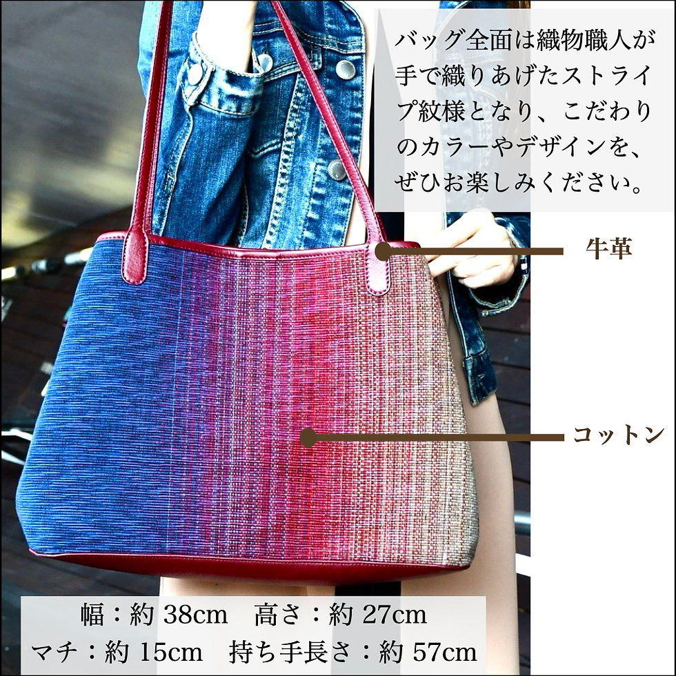 Thumbnail: Hand-Woven Bag, Blue & Wine Red