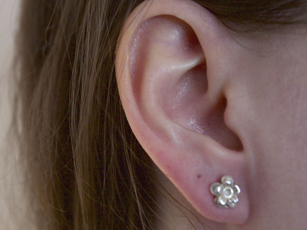 Thumbnail: Fine Silver Pansy  Flower stud