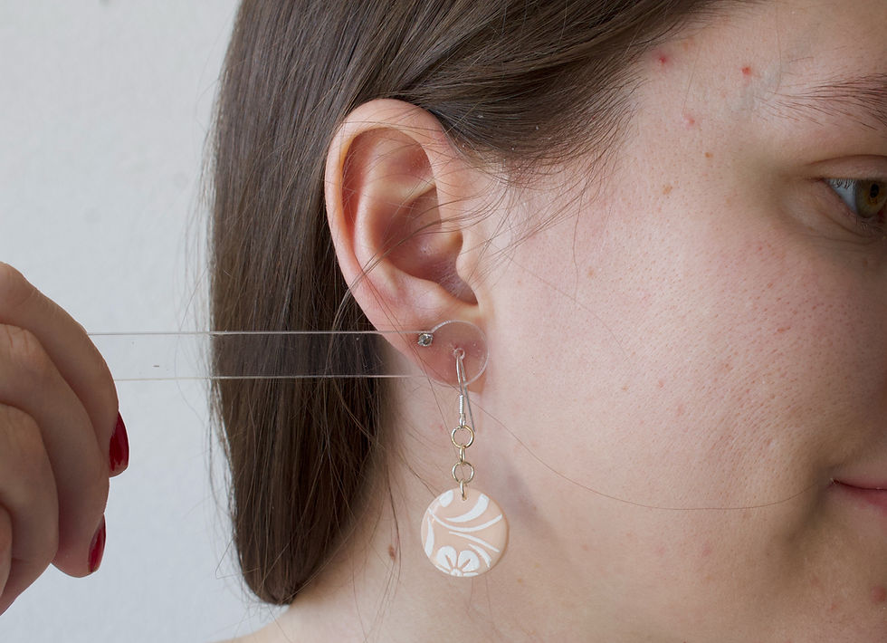 Thumbnail: Floral Print Circle Earrings
