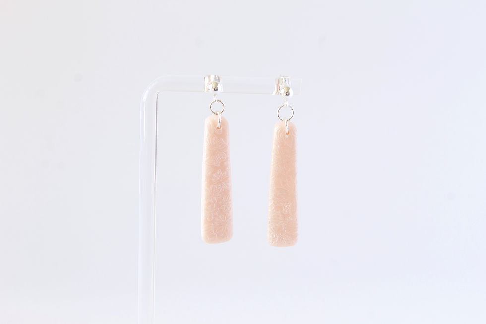 Thumbnail: Floral Embossed Trapeze Earrings
