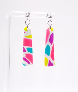 Beautifuly Bright- Polymer clay earrings on sterling silver studs