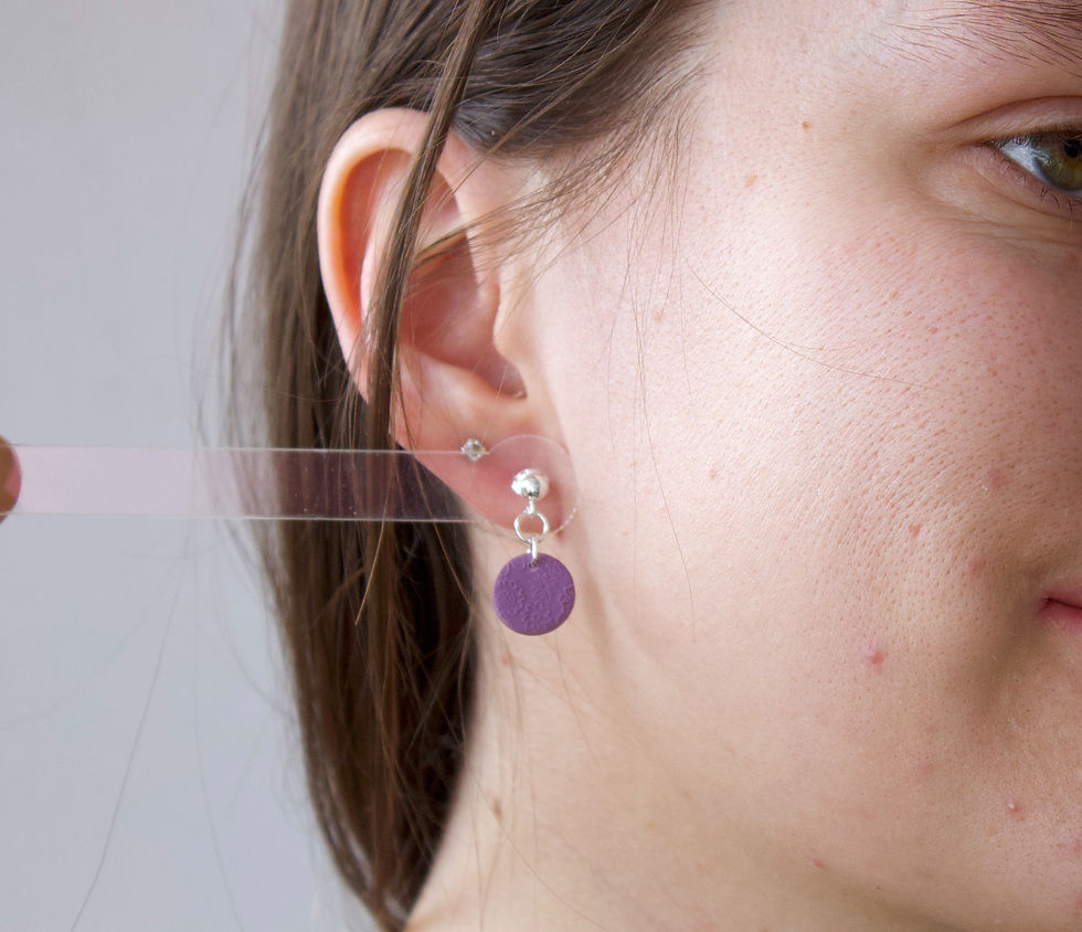 Thumbnail: Floral Embossed Mini Circle Earrings