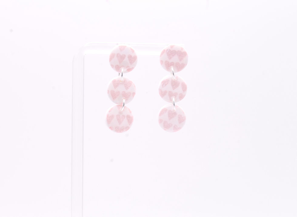 Thumbnail: 3 Circle Drop Earrings with  Sterling Silver Stud