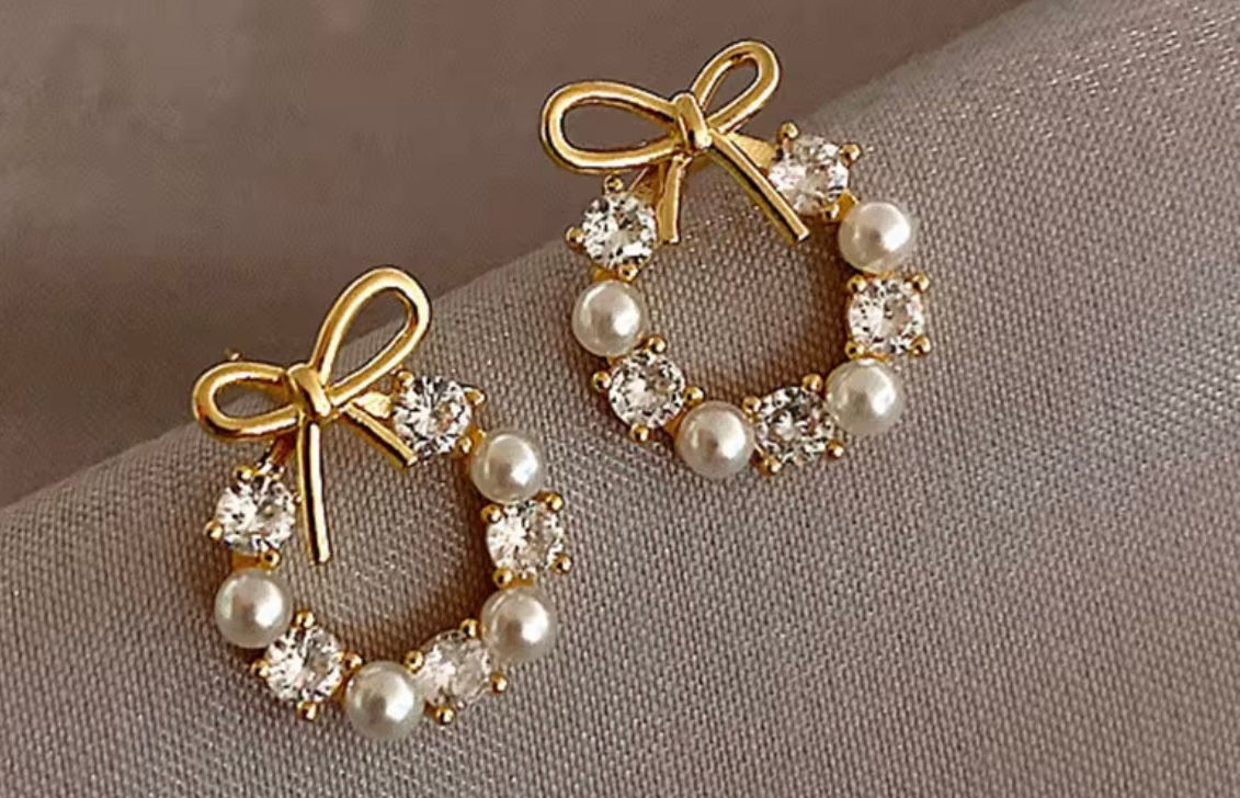 pearl stud earrings