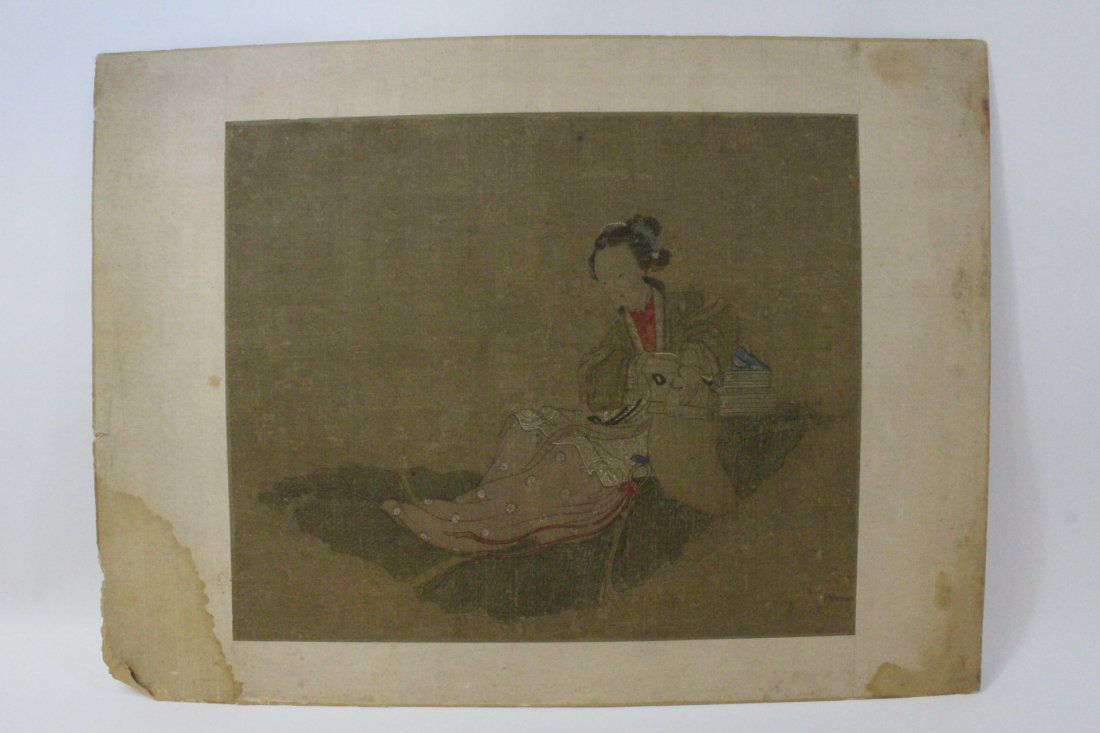 Chinese 17th/18th century watercolor on silk